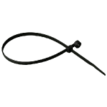 Nylon Wire Ties, Black with Mounting Hole, 7", 100 pk